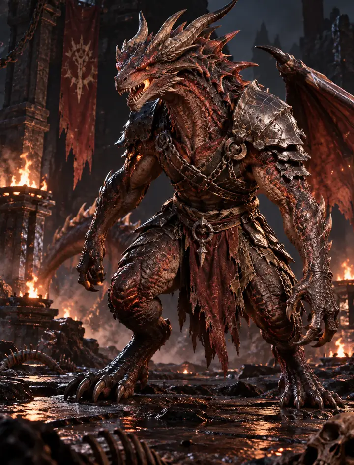 Detailliertes 3D-Monstermodell mit zahlreichen Details und sauberem Mesh