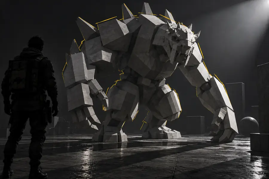 Concept de modèle low-poly brut