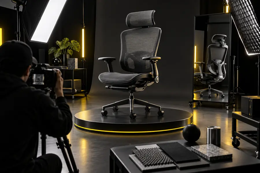 Modern ergonomic office chair 3D product example