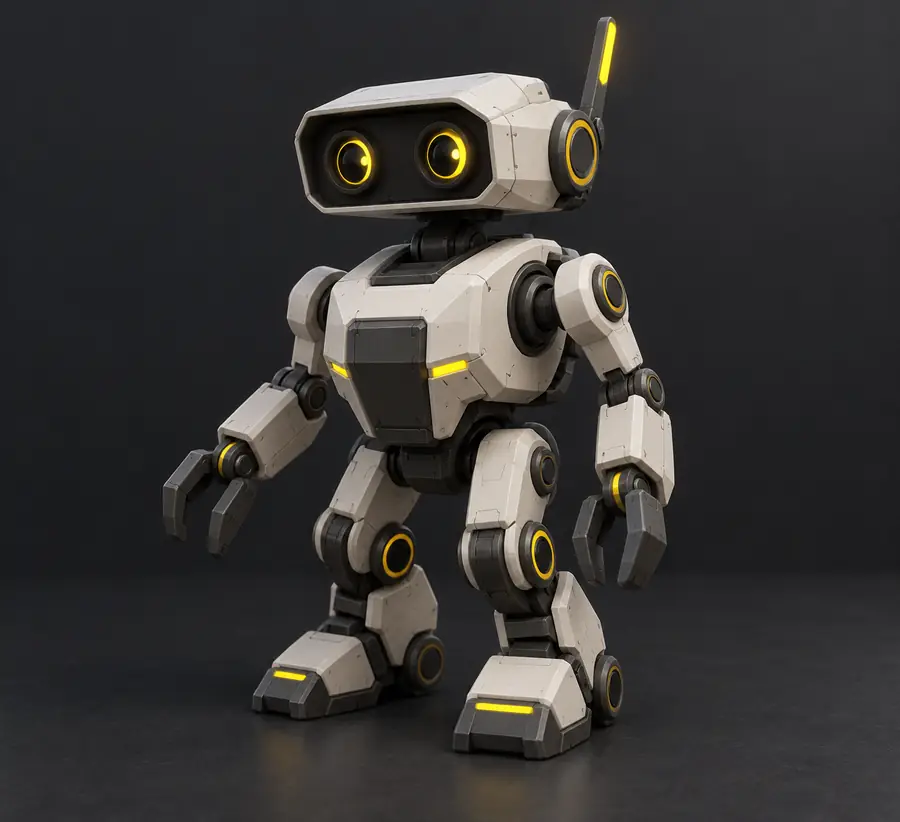 Sauberes 3D-Modell eines Erkundungsroboters